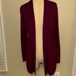 Ann Taylor Open-Front Plum Cardigan Sweater